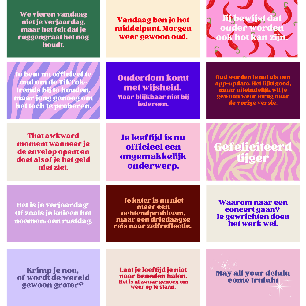 Verjaardag Set | 15 kaarten