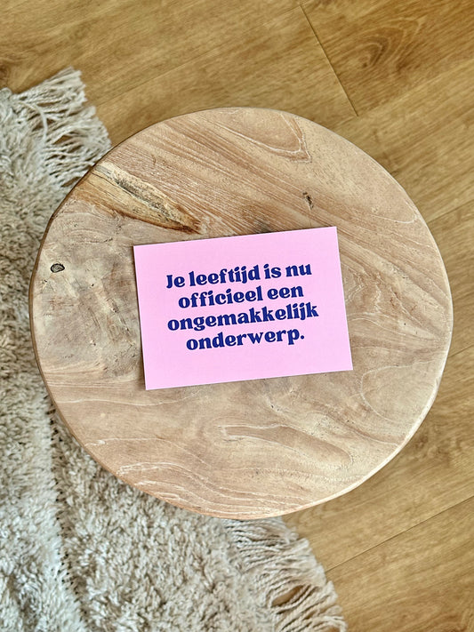 Je leeftijd is nu officieel een ongemakkelijk onderwerp